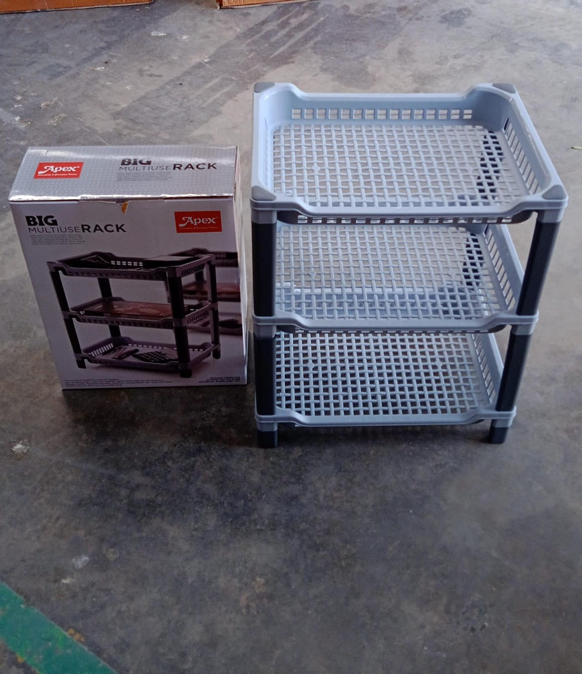 Apex Big Multi use Plastic Storage Rack ��� 3-Tier