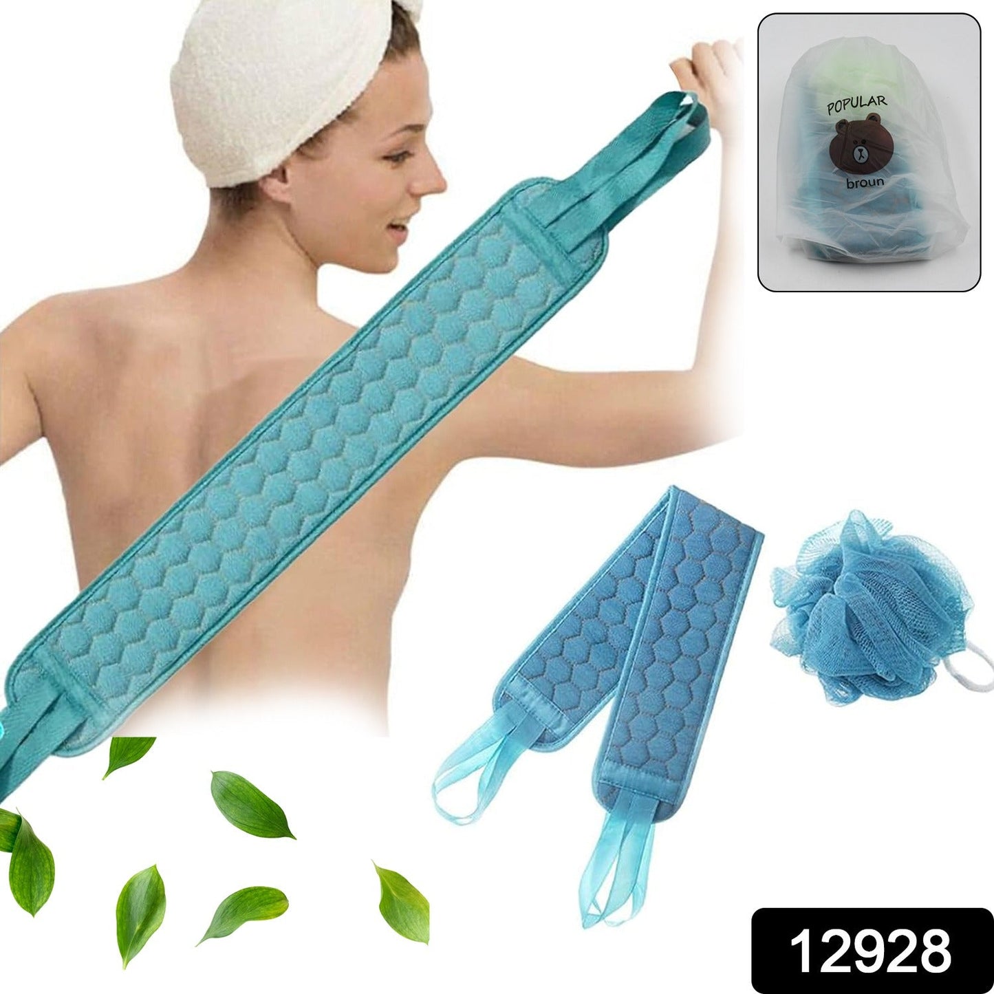 Bath Shower Scrubber Set ��� Dual-Sided Loofah Sponge & Bath Brush for Deep Clean (