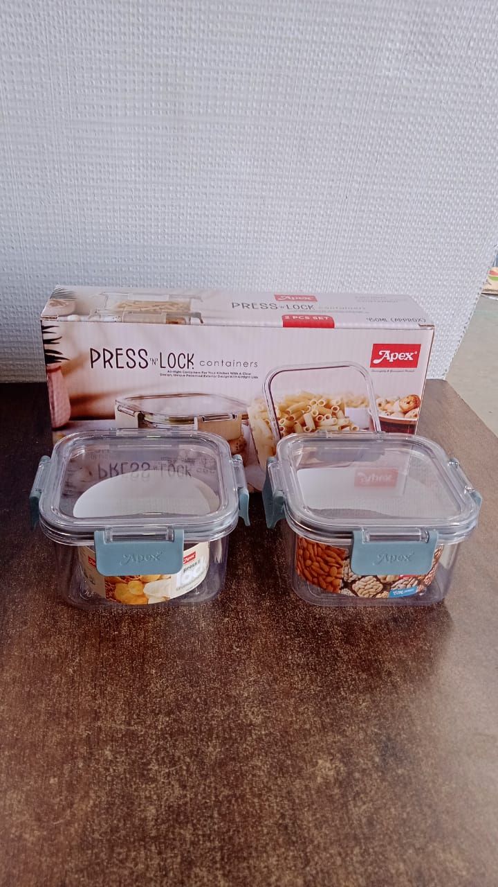 Apex Press N��� Lock Airtight Food Storage Container Set (2Pc/450ml)