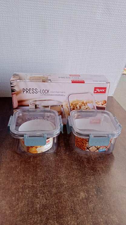 Apex Press N��� Lock Airtight Food Storage Container Set (2Pc/450ml)