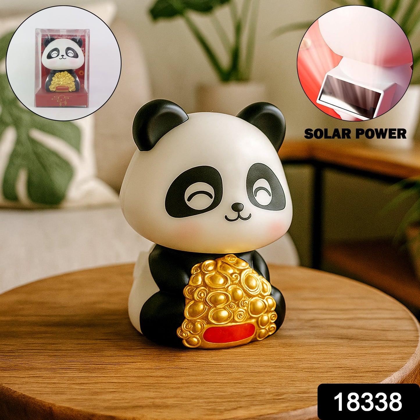 Solar Powered Moving Panda Car Dashboard Decoration ��ï¿