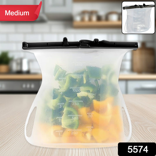 Reusable Silicone Food Bag ��� Leakproof, Flat Bottom, BPA-Free, Microwave & Dishwashe