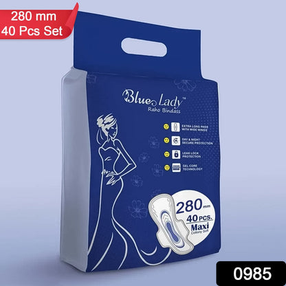 Beautiful Basics Blue Lady Extra Long Pads With Wides Wings Sanitary Pads ��� 280 mm, 4